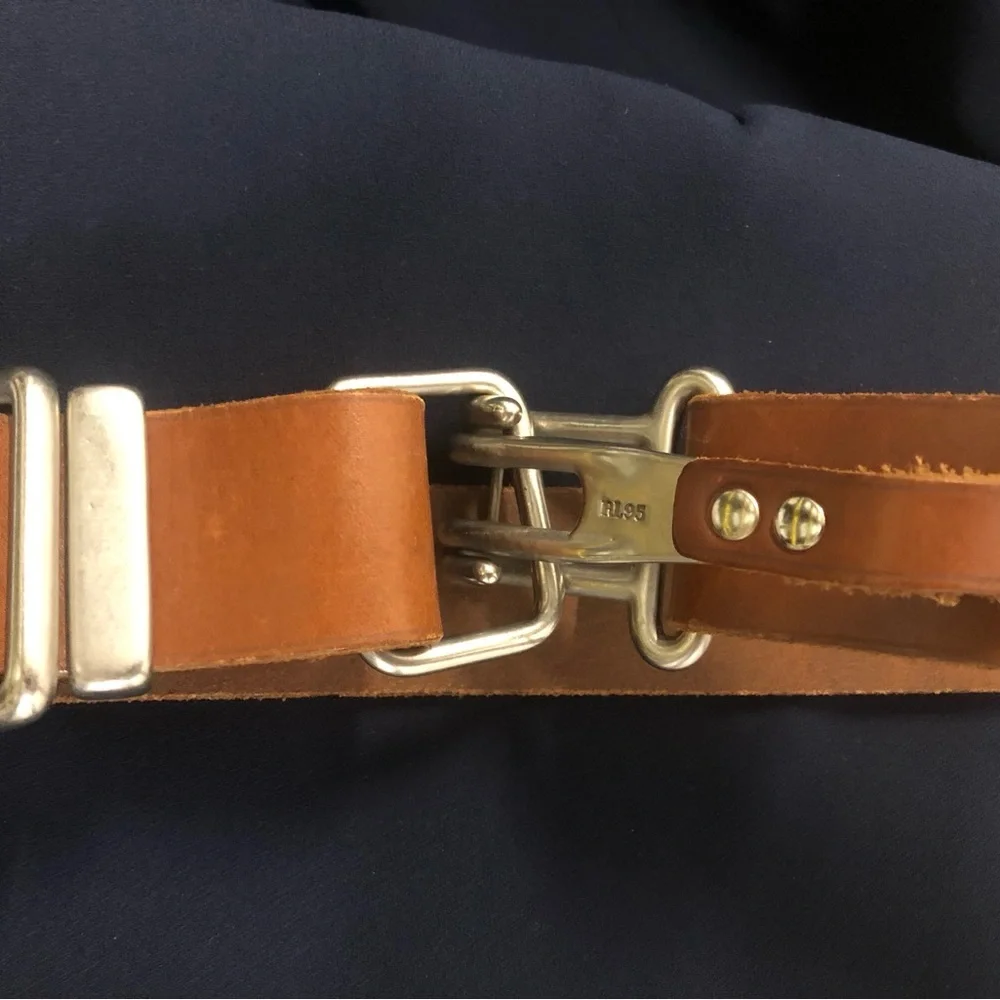 Vintage equestrian rate Ralph Lauren Leather Men’s Strap Brown Silver Hardware